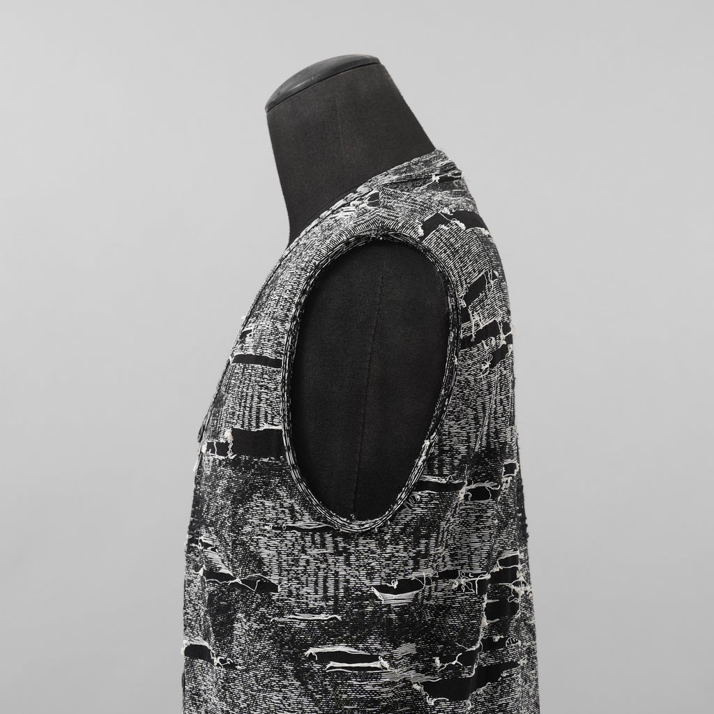 DIESEL ディーゼル / 美品 25SS K-Callisto Vest ダメージ加工 ニット ベスト / size M  (BLACK)