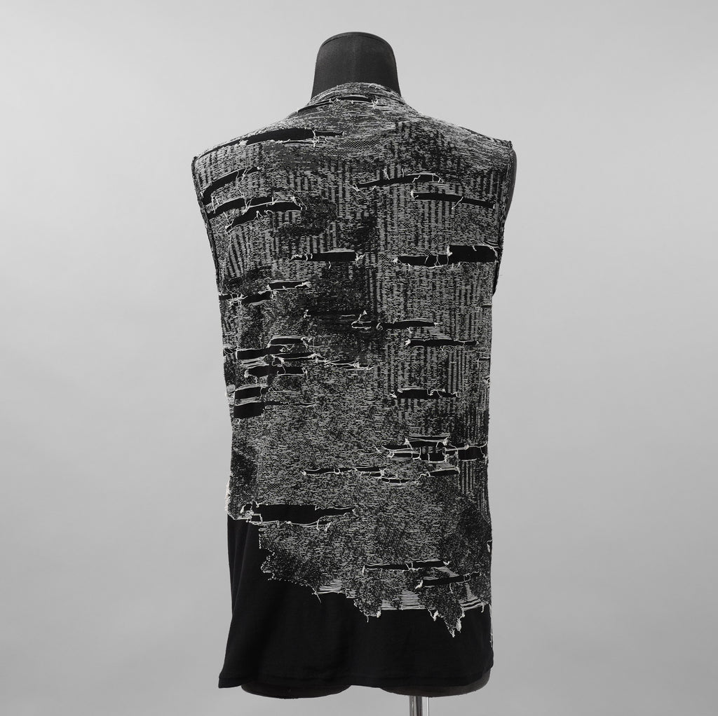 DIESEL ディーゼル / 美品 25SS K-Callisto Vest ダメージ加工 ニット ベスト / size M  (BLACK)