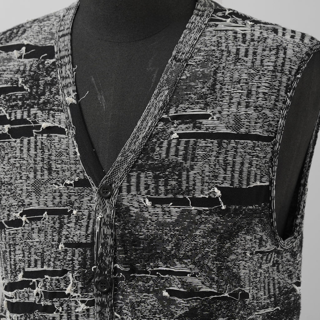 DIESEL ディーゼル / 美品 25SS K-Callisto Vest ダメージ加工 ニット ベスト / size M  (BLACK)