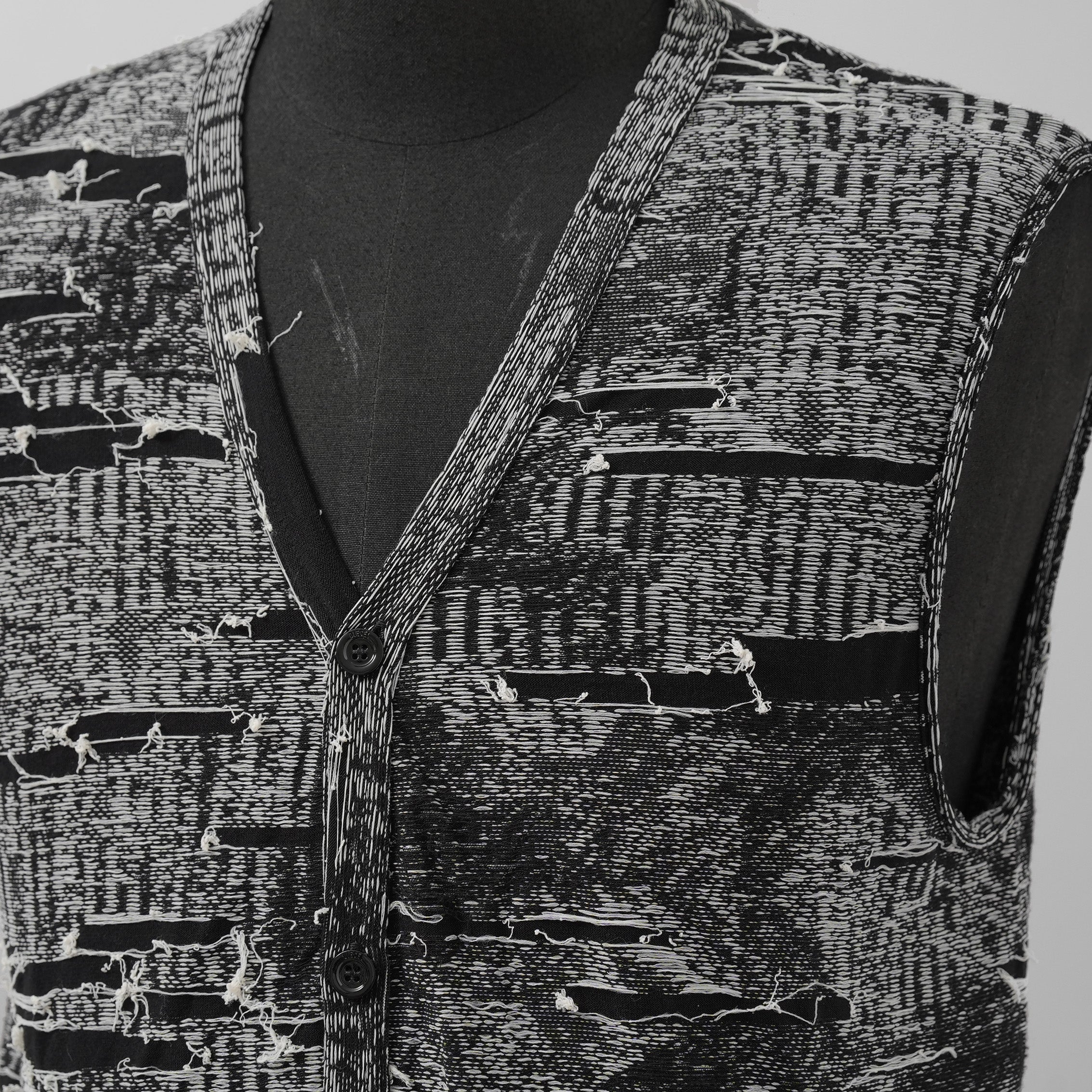 DIESEL ディーゼル / 美品 25SS K-Callisto Vest ダメージ加工 ニット ベスト / size M  (BLACK)