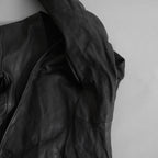 超希少 新品 incarnation インカネーション / 24AW HEAVY WEIGHT BABY CALF LEAHER LAPELLESS JACKET LINED JJK-1 WITH SHEARLING COLLAR ヘヴィーベビーカーフ レザー ジャケット /