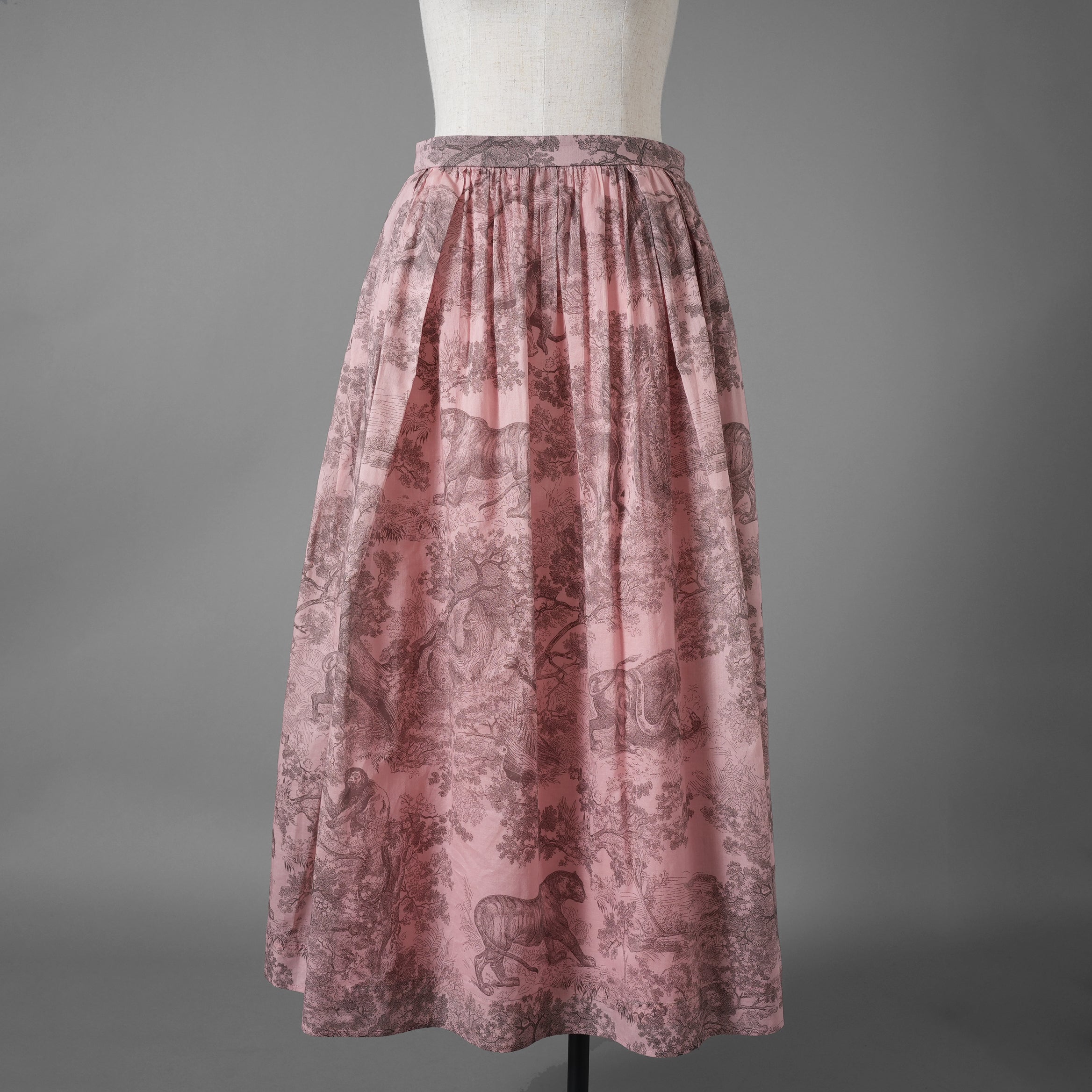 Christian Dior クリスチャンディオール / 23SS 美品 ディオリビエラ 京都 限定 トワルドジュイ フレアスカート / ミディスカート / 341J90A3877 / size 38 (PINK) レディース