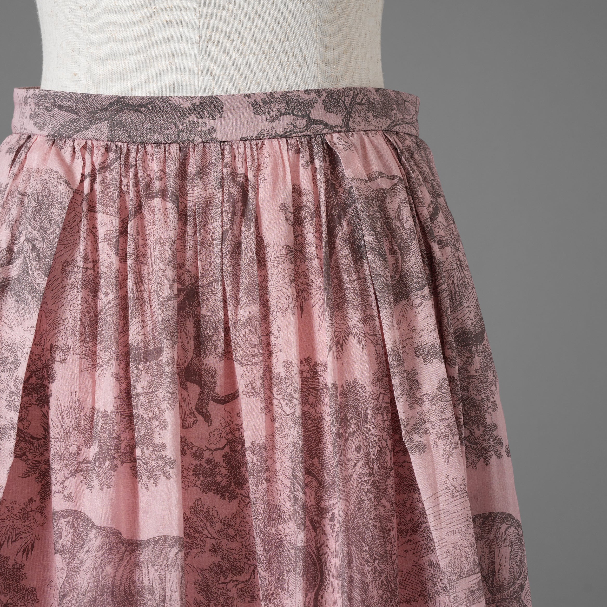 Christian Dior クリスチャンディオール / 23SS 美品 ディオリビエラ 京都 限定 トワルドジュイ フレアスカート / ミディスカート / 341J90A3877 / size 38 (PINK) レディース