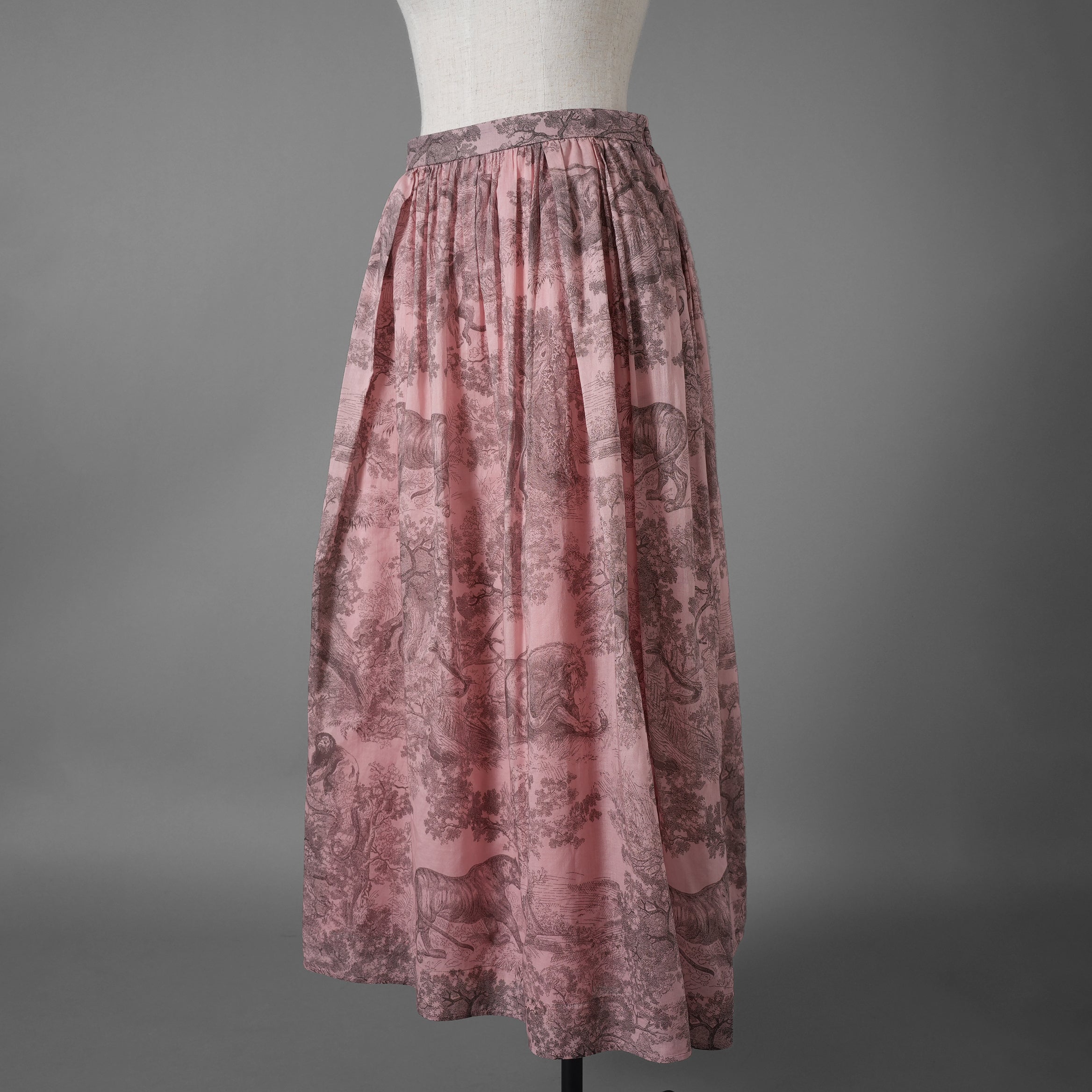 Christian Dior クリスチャンディオール / 23SS 美品 ディオリビエラ 京都 限定 トワルドジュイ フレアスカート / ミディスカート / 341J90A3877 / size 38 (PINK) レディース