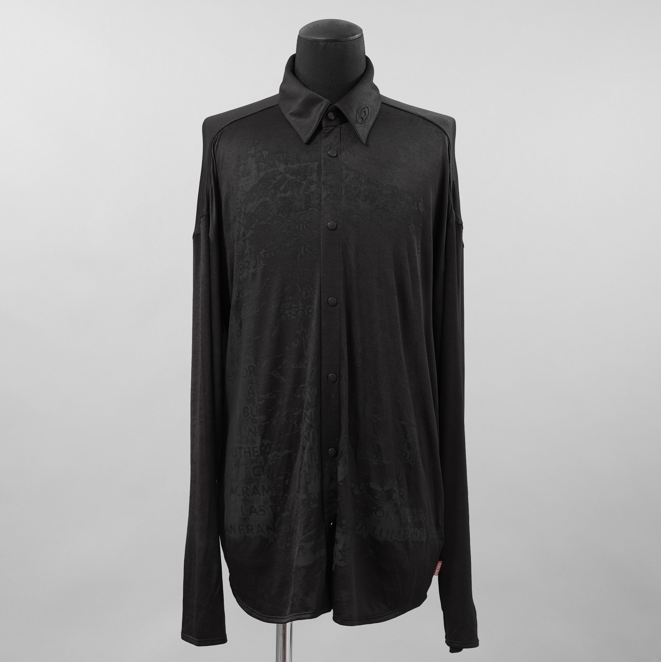 DIESEL ディーゼル / 美品 23AW S-FREDRIC-PLAIN 長袖シャツ / A181730SPAC / size 48 (BLACK)