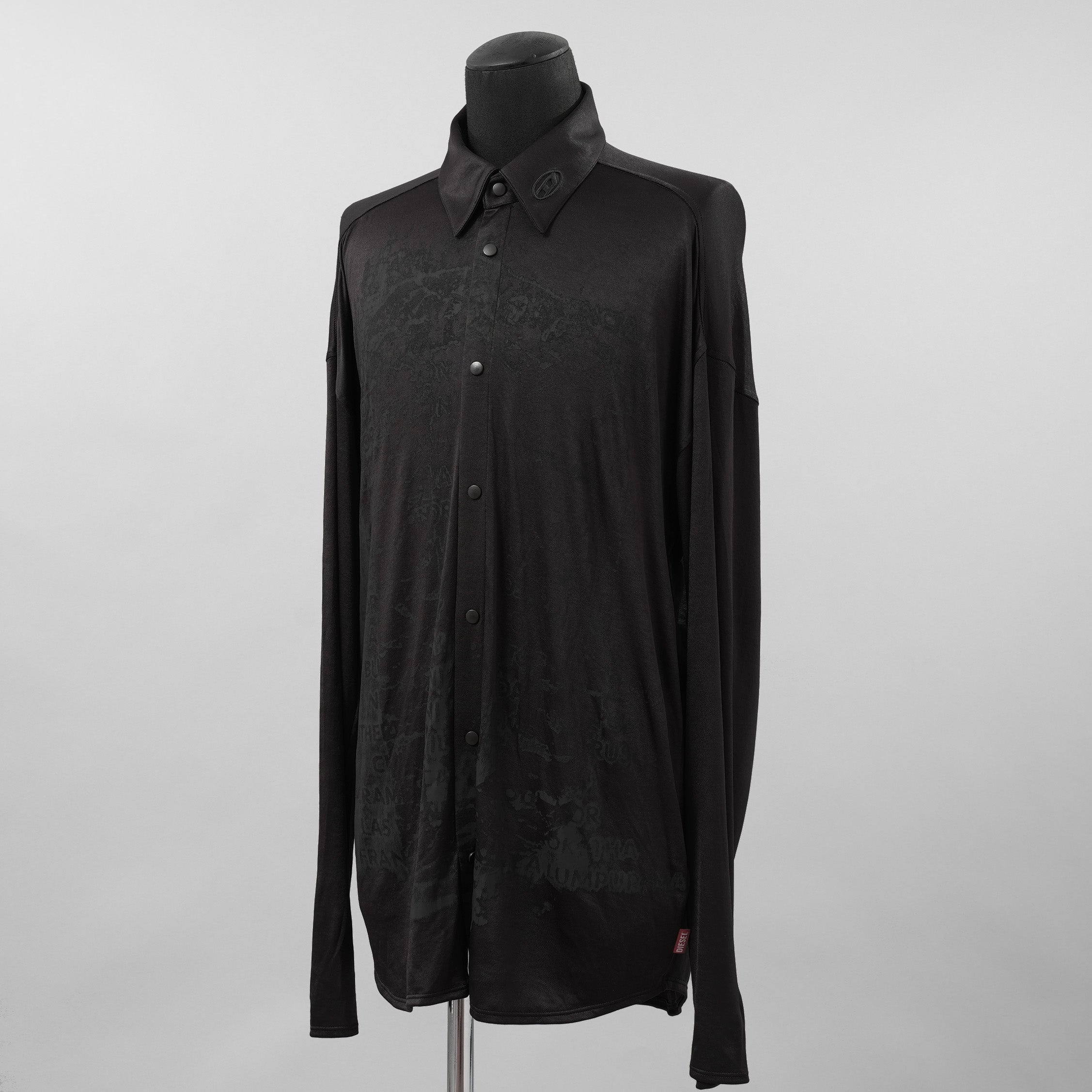 DIESEL ディーゼル / 美品 23AW S-FREDRIC-PLAIN 長袖シャツ / A181730SPAC / size 48 (BLACK)