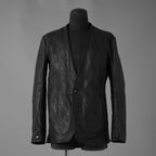 超希少 新品 incarnation インカネーション / 24AW HEAVY WEIGHT BABY CALF LEAHER LAPELLESS JACKET LINED JJK-1 WITH SHEARLING COLLAR ヘヴィーベビーカーフ レザー ジャケット /