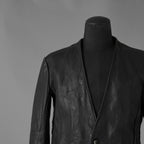 超希少 新品 incarnation インカネーション / 24AW HEAVY WEIGHT BABY CALF LEAHER LAPELLESS JACKET LINED JJK-1 WITH SHEARLING COLLAR ヘヴィーベビーカーフ レザー ジャケット /