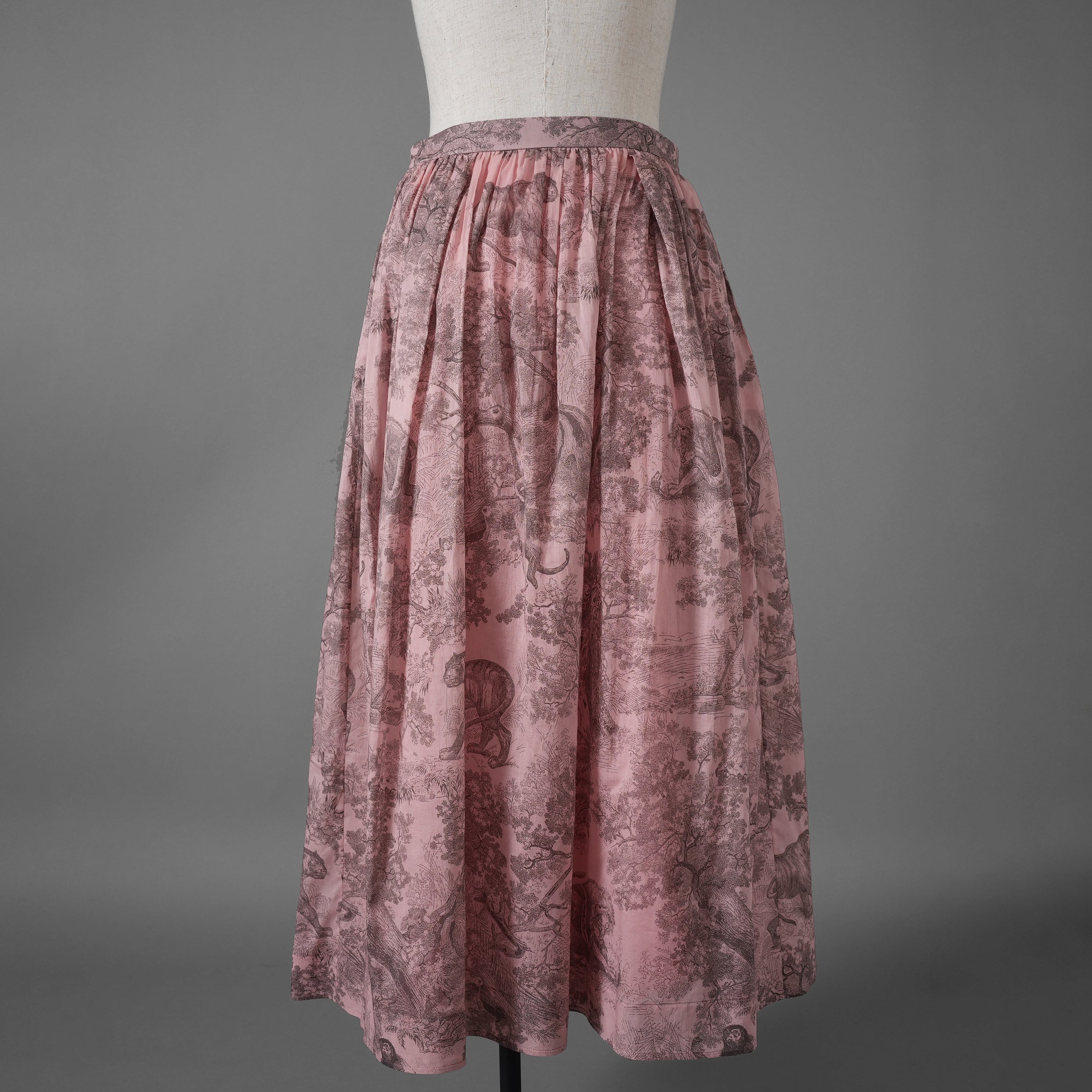 Christian Dior クリスチャンディオール / 23SS 美品 ディオリビエラ 京都 限定 トワルドジュイ フレアスカート / ミディスカート / 341J90A3877 / size 38 (PINK) レディース