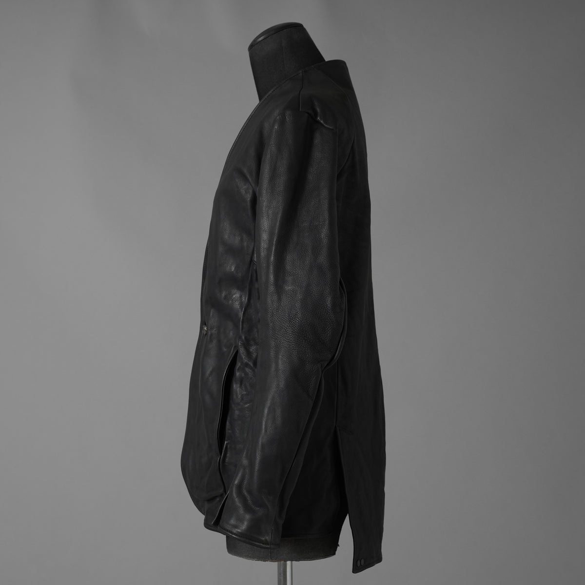 超希少 新品 incarnation インカネーション / 24AW HEAVY WEIGHT BABY CALF LEAHER LAPELLESS JACKET LINED JJK-1 WITH SHEARLING COLLAR ヘヴィーベビーカーフ レザー ジャケット /