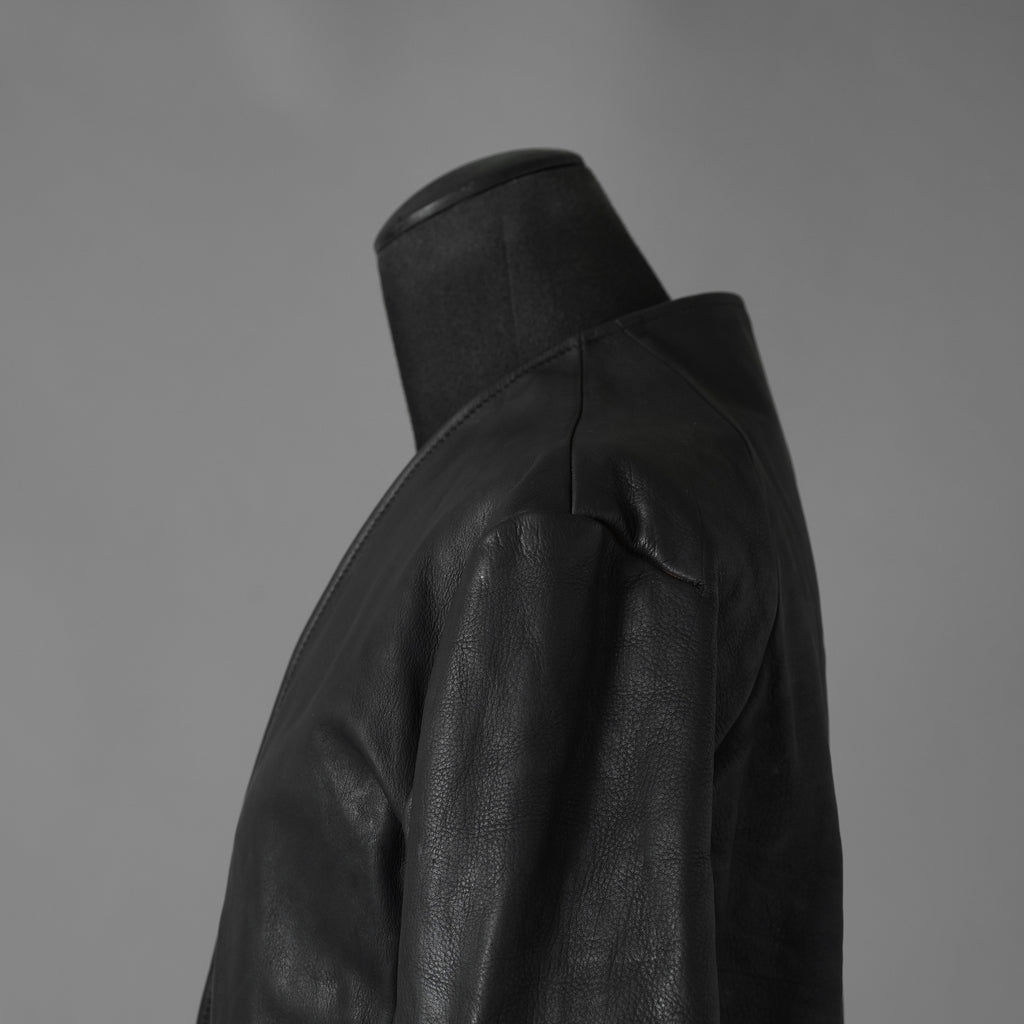 超希少 新品 incarnation インカネーション / 24AW HEAVY WEIGHT BABY CALF LEAHER LAPELLESS JACKET LINED JJK-1 WITH SHEARLING COLLAR ヘヴィーベビーカーフ レザー ジャケット /