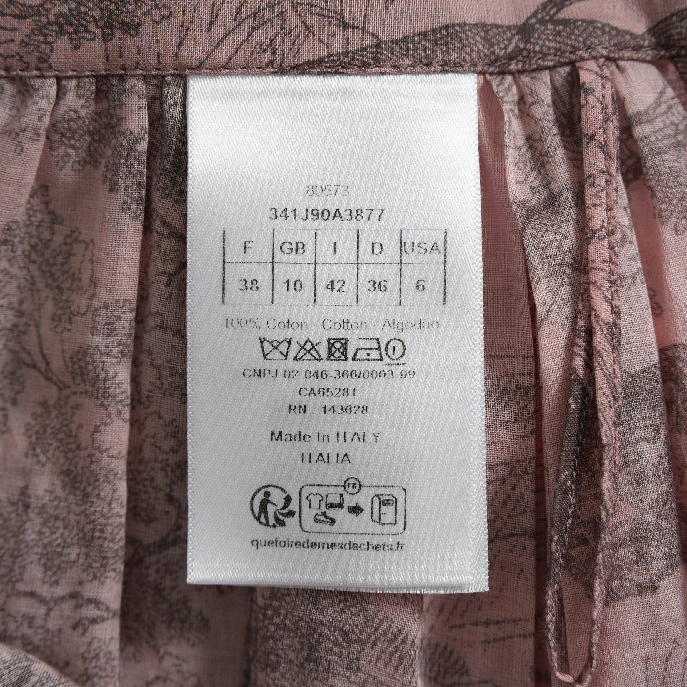 Christian Dior クリスチャンディオール / 23SS 美品 ディオリビエラ 京都 限定 トワルドジュイ フレアスカート / ミディスカート / 341J90A3877 / size 38 (PINK) レディース