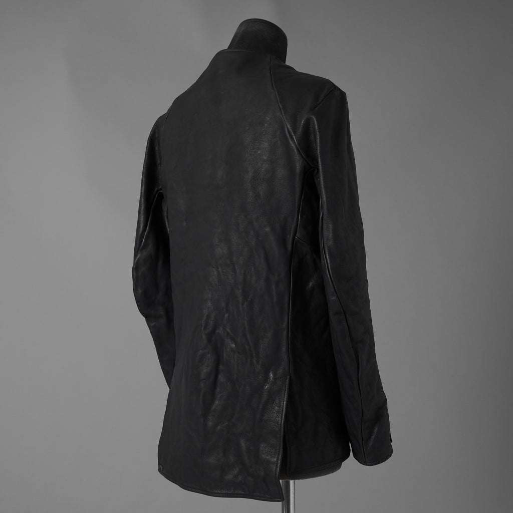 超希少 新品 incarnation インカネーション / 24AW HEAVY WEIGHT BABY CALF LEAHER LAPELLESS JACKET LINED JJK-1 WITH SHEARLING COLLAR ヘヴィーベビーカーフ レザー ジャケット /
