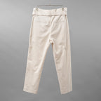 Brunello Cucinelli ブルネロ クチネリ/ 美品 20SS ベルト付きコットンツイルパンツ トラウザーズパンツ/ MA130P7032 / size 40 (IVORY) レディース