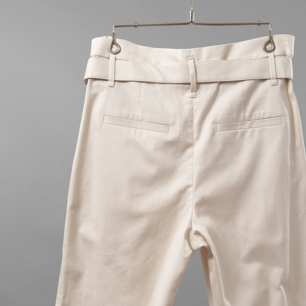 Brunello Cucinelli ブルネロ クチネリ/ 美品 20SS ベルト付きコットンツイルパンツ トラウザーズパンツ/ MA130P7032 / size 40 (IVORY) レディース