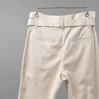 Brunello Cucinelli ブルネロ クチネリ/ 美品 20SS ベルト付きコットンツイルパンツ トラウザーズパンツ/ MA130P7032 / size 40 (IVORY) レディース