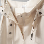 Brunello Cucinelli ブルネロ クチネリ/ 美品 20SS ベルト付きコットンツイルパンツ トラウザーズパンツ/ MA130P7032 / size 40 (IVORY) レディース