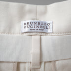 Brunello Cucinelli ブルネロ クチネリ/ 美品 20SS ベルト付きコットンツイルパンツ トラウザーズパンツ/ MA130P7032 / size 40 (IVORY) レディース