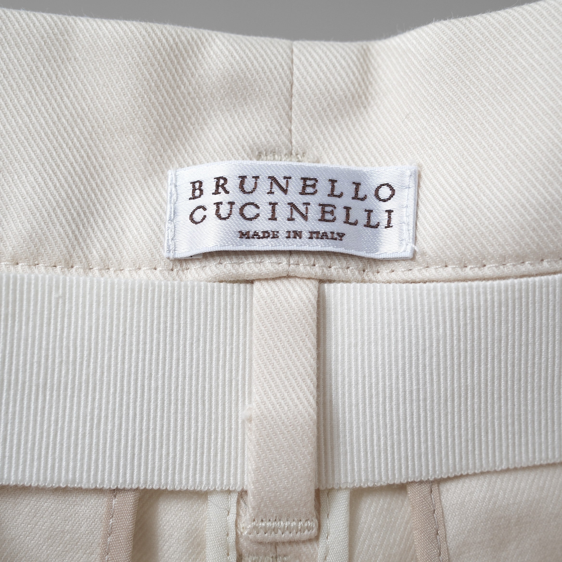 Brunello Cucinelli ブルネロ クチネリ/ 美品 20SS ベルト付きコットンツイルパンツ トラウザーズパンツ/ MA130P7032 / size 40 (IVORY) レディース