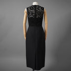 VALENTINO ヴァレンティノ / 22SS 美品 レース切替 ボウフロント ペンシルドレス / ミディ丈 ワンピース / 1B3VAZC6360 / size 38 (BLACK) レディース