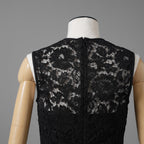 VALENTINO ヴァレンティノ / 22SS 美品 レース切替 ボウフロント ペンシルドレス / ミディ丈 ワンピース / 1B3VAZC6360 / size 38 (BLACK) レディース