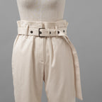 Brunello Cucinelli ブルネロ クチネリ/ 美品 20SS ベルト付きコットンツイルパンツ トラウザーズパンツ/ MA130P7032 / size 40 (IVORY) レディース