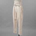 Brunello Cucinelli ブルネロ クチネリ/ 美品 20SS ベルト付きコットンツイルパンツ トラウザーズパンツ/ MA130P7032 / size 40 (IVORY) レディース