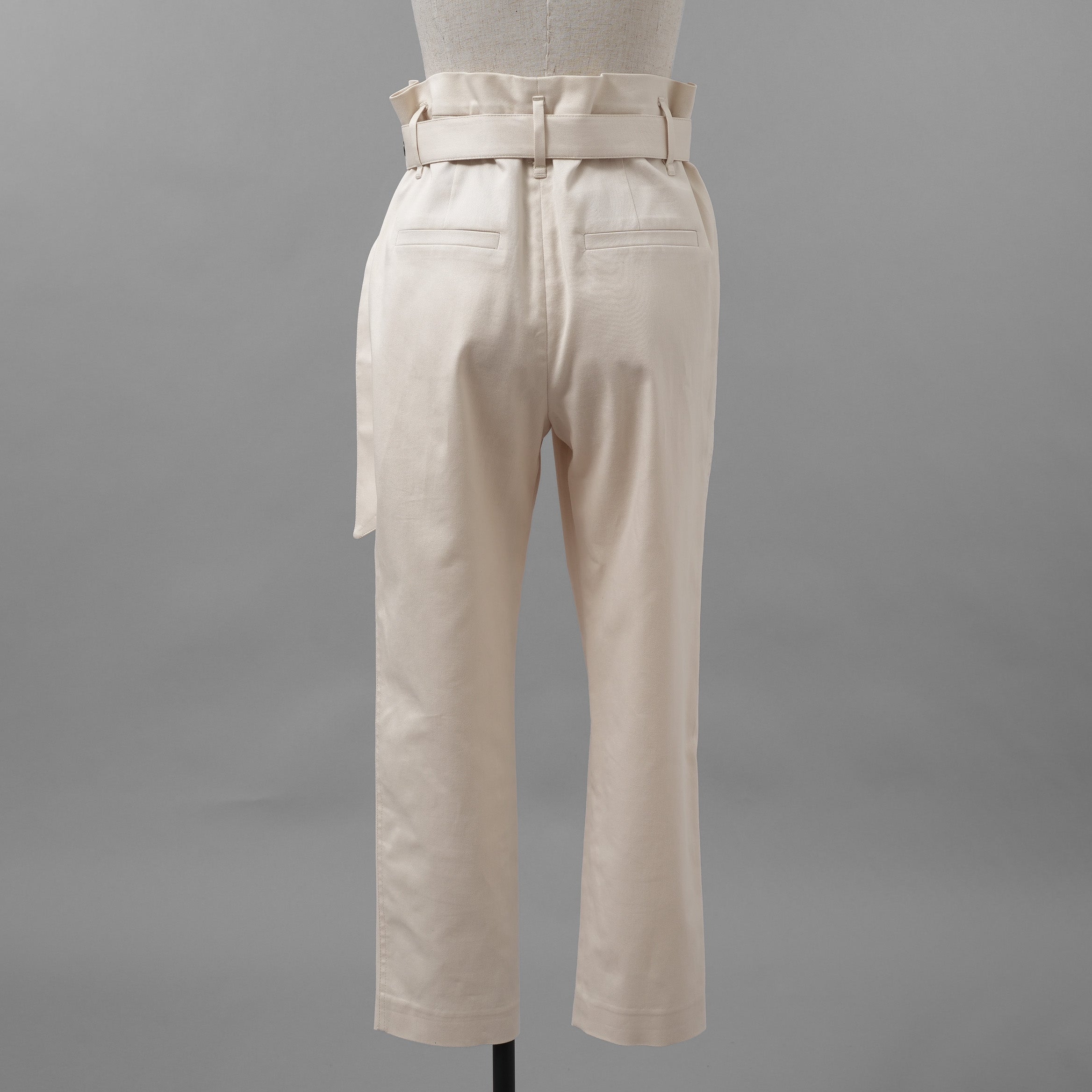 Brunello Cucinelli ブルネロ クチネリ/ 美品 20SS ベルト付きコットンツイルパンツ トラウザーズパンツ/ MA130P7032 / size 40 (IVORY) レディース