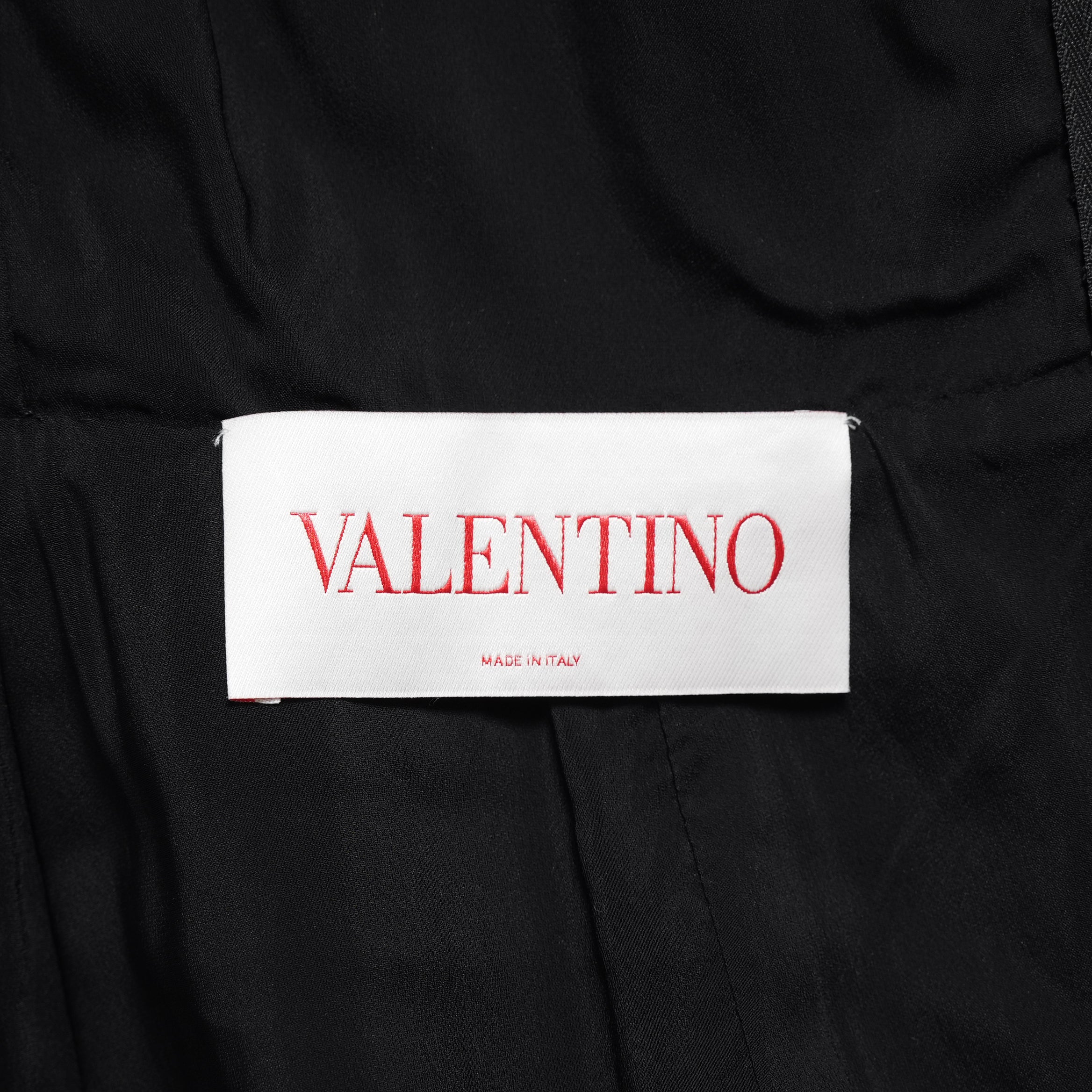 VALENTINO ヴァレンティノ / 22SS 美品 レース切替 ボウフロント ペンシルドレス / ミディ丈 ワンピース / 1B3VAZC6360 / size 38 (BLACK) レディース