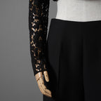 VALENTINO ヴァレンティノ / 22SS 美品 レース クロップド トップス / 長袖シャツ  / 1B3AE7A56FR / size 40 (BLACK) レディース