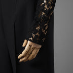 VALENTINO ヴァレンティノ / 22SS 美品 レース クロップド トップス / 長袖シャツ  / 1B3AE7A56FR / size 40 (BLACK) レディース