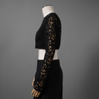 VALENTINO ヴァレンティノ / 22SS 美品 レース クロップド トップス / 長袖シャツ  / 1B3AE7A56FR / size 40 (BLACK) レディース