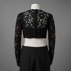 VALENTINO ヴァレンティノ / 22SS 美品 レース クロップド トップス / 長袖シャツ  / 1B3AE7A56FR / size 40 (BLACK) レディース