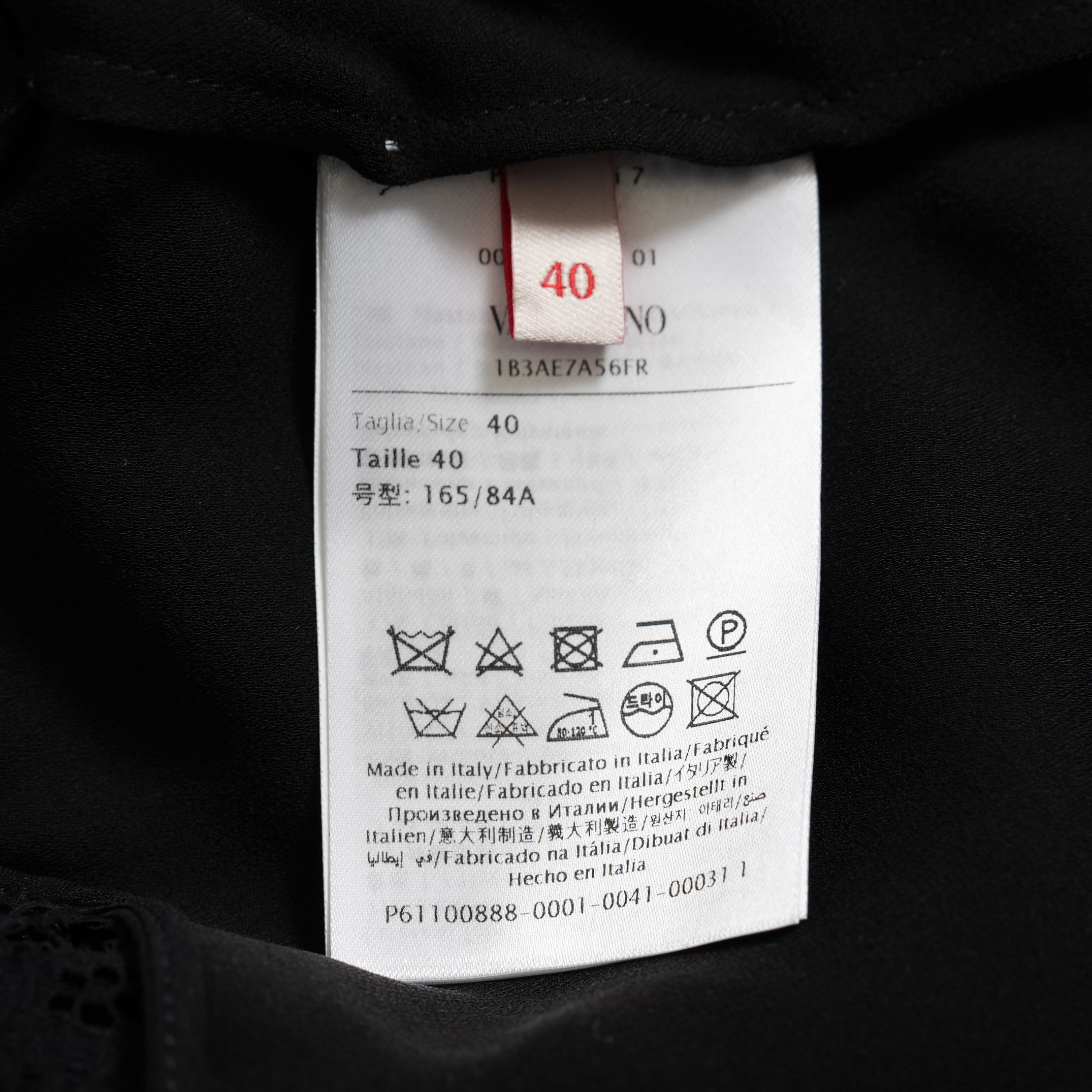 VALENTINO ヴァレンティノ / 22SS 美品 レース クロップド トップス / 長袖シャツ  / 1B3AE7A56FR / size 40 (BLACK) レディース