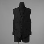 bajra バジュラ / 美品 26SS リネンカールマイヤー ベスト / 161BV01 / size 3 (BLACK) 352175-in-ue