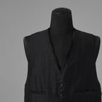 bajra バジュラ / 美品 26SS リネンカールマイヤー ベスト / 161BV01 / size 3 (BLACK) 352175-in-ue