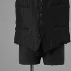 bajra バジュラ / 美品 26SS リネンカールマイヤー ベスト / 161BV01 / size 3 (BLACK) 352175-in-ue