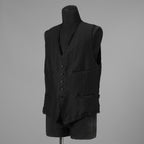 bajra バジュラ / 美品 26SS リネンカールマイヤー ベスト / 161BV01 / size 3 (BLACK) 352175-in-ue