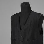 bajra バジュラ / 美品 26SS リネンカールマイヤー ベスト / 161BV01 / size 3 (BLACK) 352175-in-ue