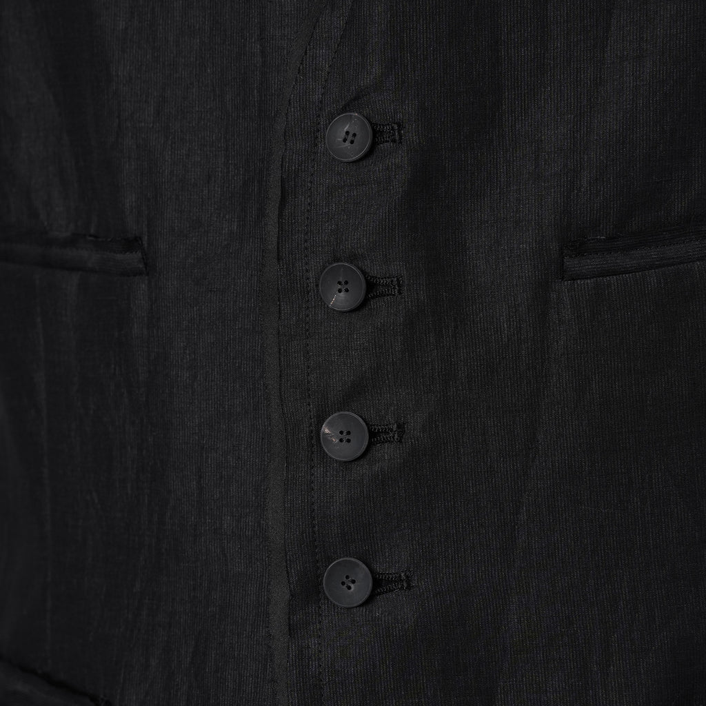 bajra バジュラ / 美品 26SS リネンカールマイヤー ベスト / 161BV01 / size 3 (BLACK) 352175-in-ue