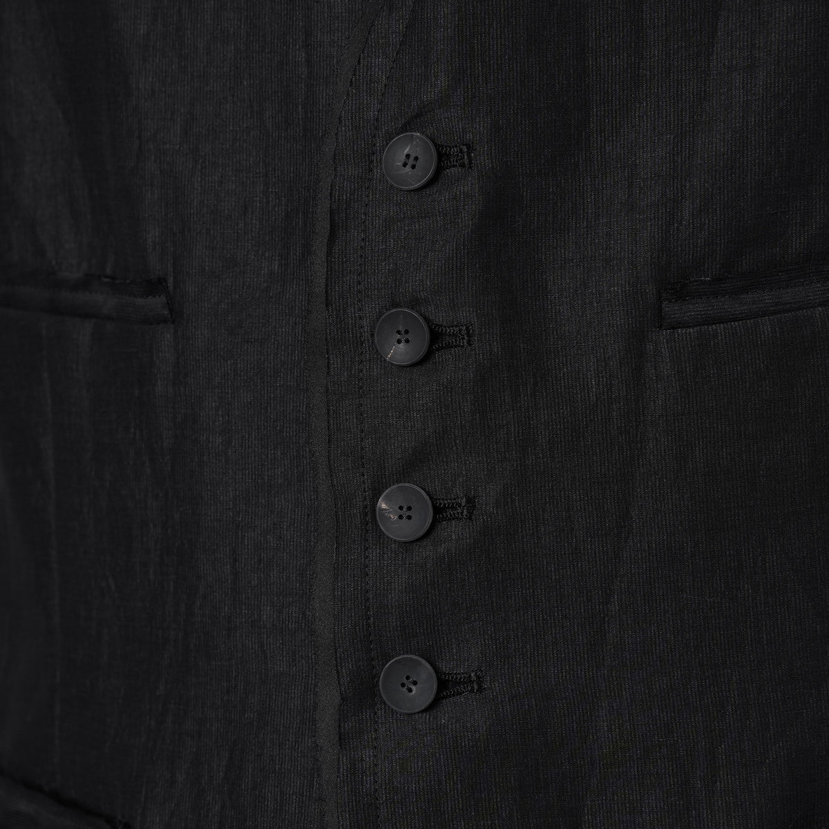 bajra バジュラ / 美品 26SS リネンカールマイヤー ベスト / 161BV01 / size 3 (BLACK) 352175-in-ue