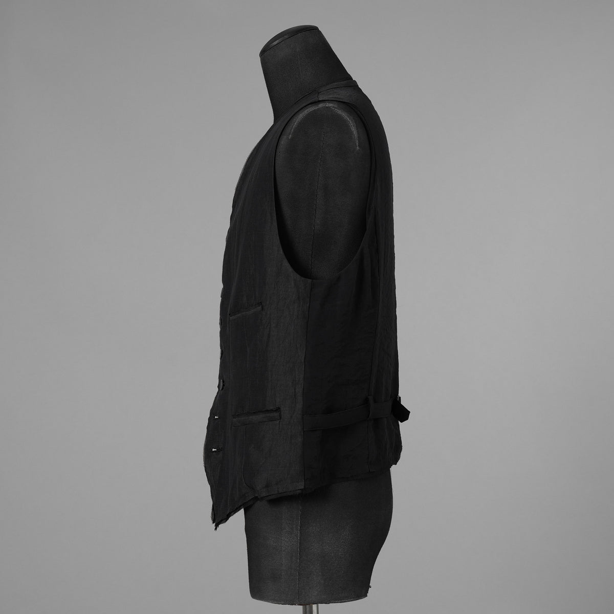 bajra バジュラ / 美品 26SS リネンカールマイヤー ベスト / 161BV01 / size 3 (BLACK) 352175-in-ue