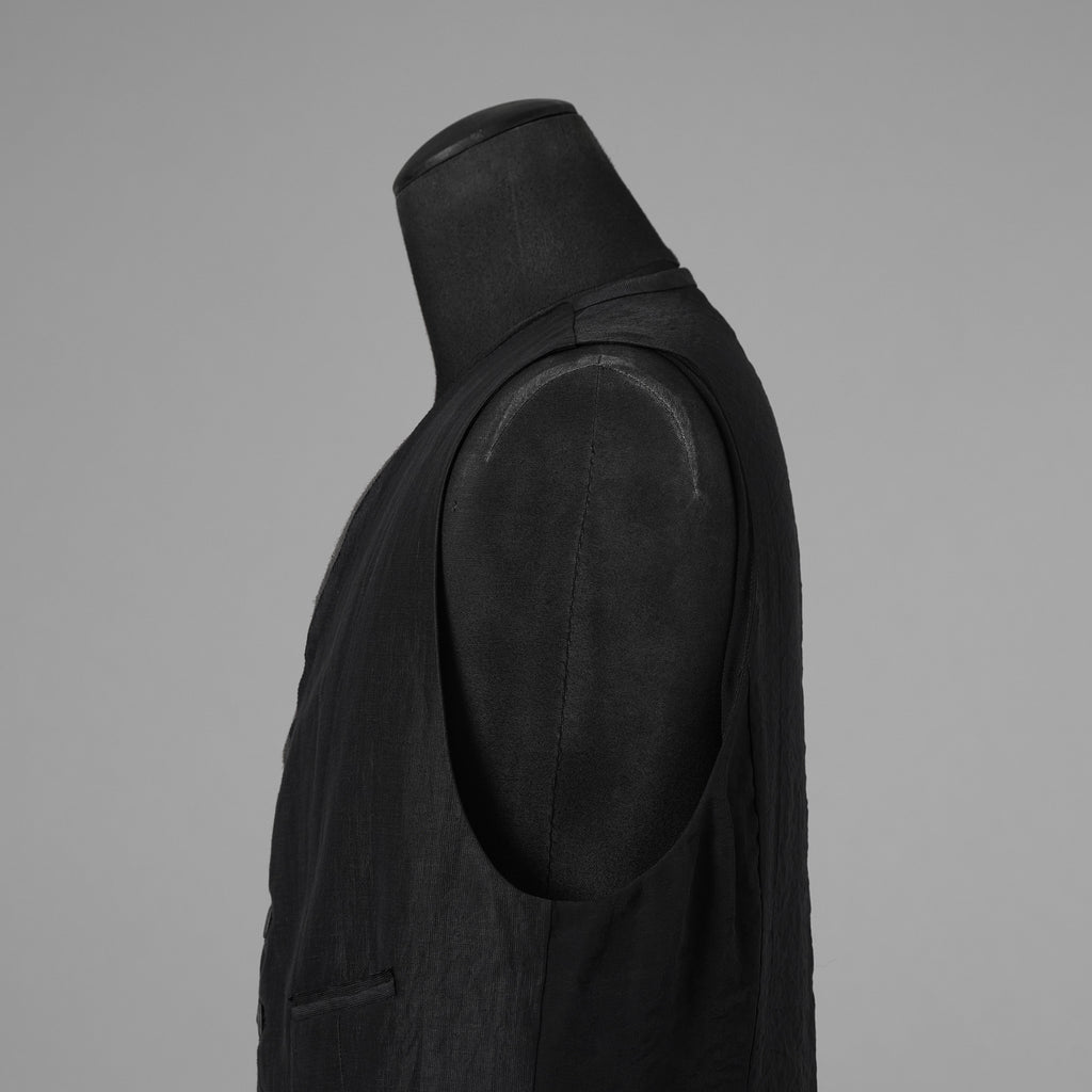 bajra バジュラ / 美品 26SS リネンカールマイヤー ベスト / 161BV01 / size 3 (BLACK) 352175-in-ue