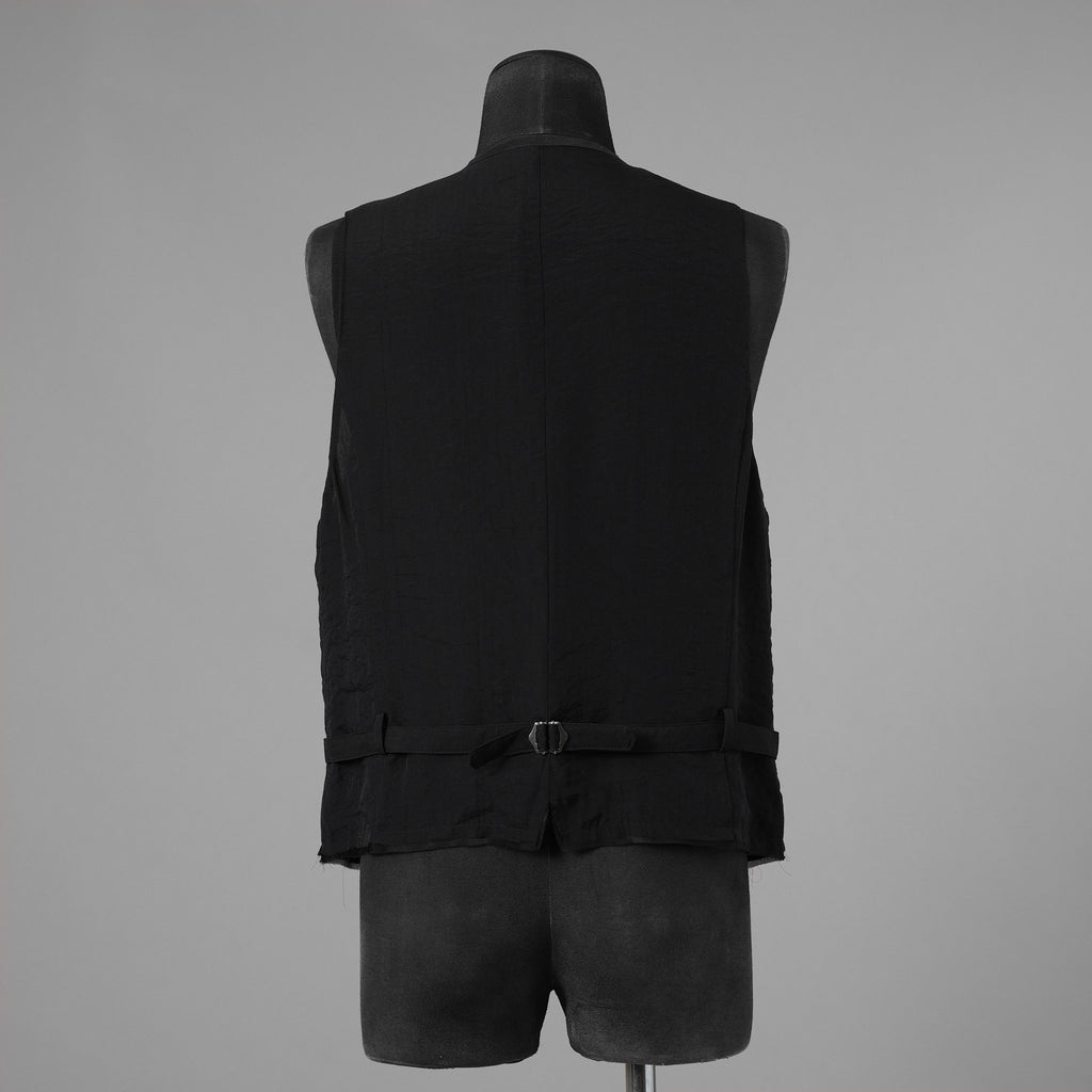 bajra バジュラ / 美品 26SS リネンカールマイヤー ベスト / 161BV01 / size 3 (BLACK) 352175-in-ue