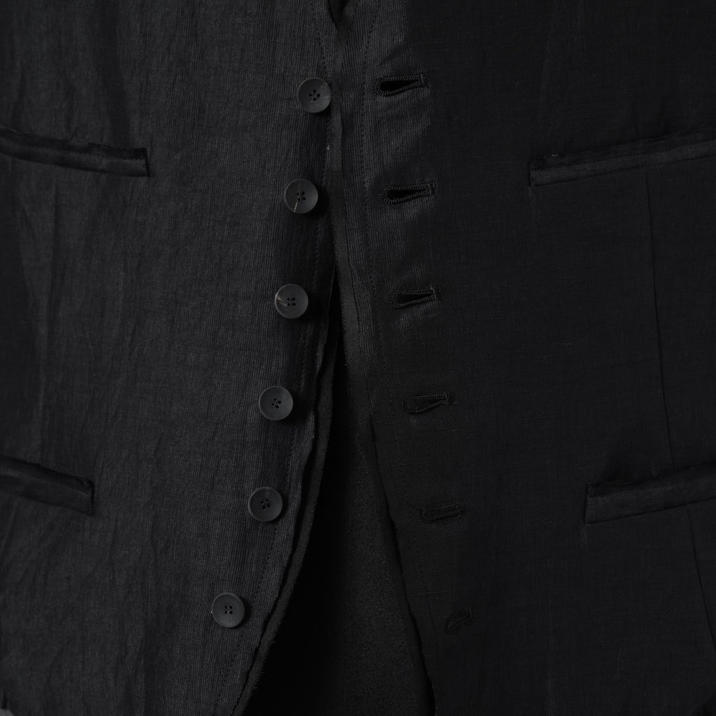 bajra バジュラ / 美品 26SS リネンカールマイヤー ベスト / 161BV01 / size 3 (BLACK) 352175-in-ue