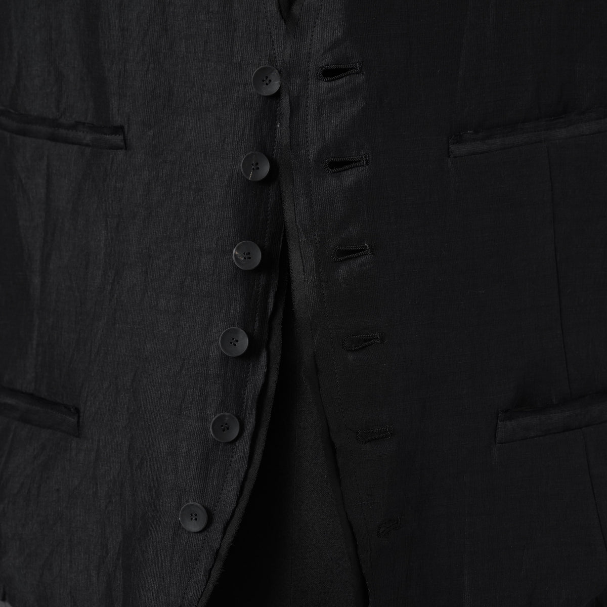 bajra バジュラ / 美品 26SS リネンカールマイヤー ベスト / 161BV01 / size 3 (BLACK) 352175-in-ue