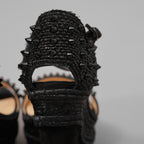 Christian Louboutin クリスチャン ルブタン / 美品 MADMONICA (マドモニカ) エスパドリーユ スパイクスタッズ ウェッジソール サンダル シューズ / size 35 (22cm)  BLACK レディース