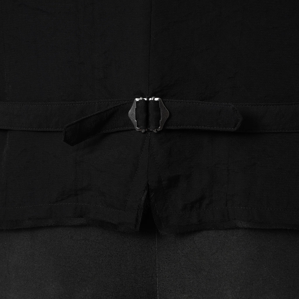 bajra バジュラ / 美品 26SS リネンカールマイヤー ベスト / 161BV01 / size 3 (BLACK) 352175-in-ue