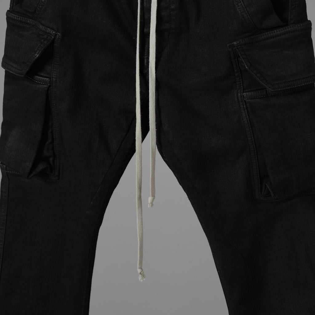 RICK OWENS DRKSHDW リックオウエンス ダークシャドウ / 美品 22SS MASTODON CUT GARGO PANTS マストドン カット カーゴ パンツ / DU-1B7386-SBB / size S (BLACK) 352176-in-ue