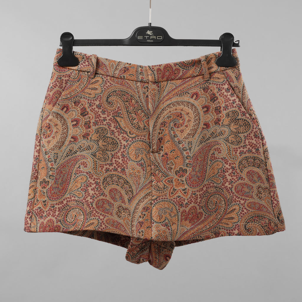 未使用 ETRO エトロ / 21AW Paisley wool and silk blend skort ショートパンツ / 212-18206-0604 / size 42 (BEIGE) レディース